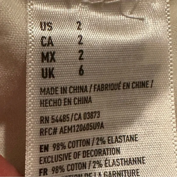 American Eagle Super Stretch  Hi Rise Shortie Distressed White Shorts Size 2 - Picture 8 of 10